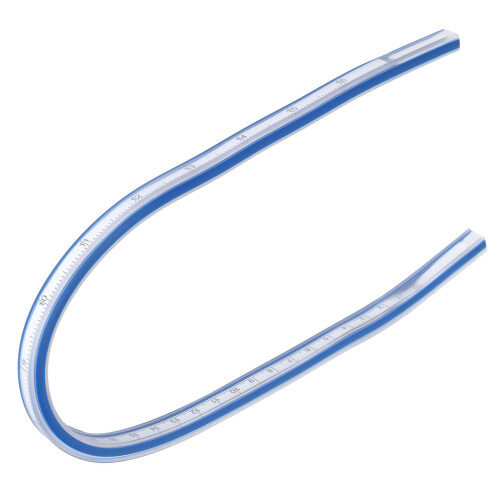 Righello curvo flessibile in plastica da 40 cm, un pezzo 2
