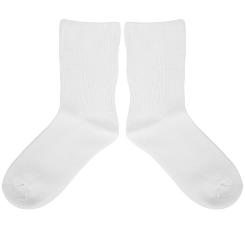 Chaussettes diabétiques en coton blanc taille unique 1