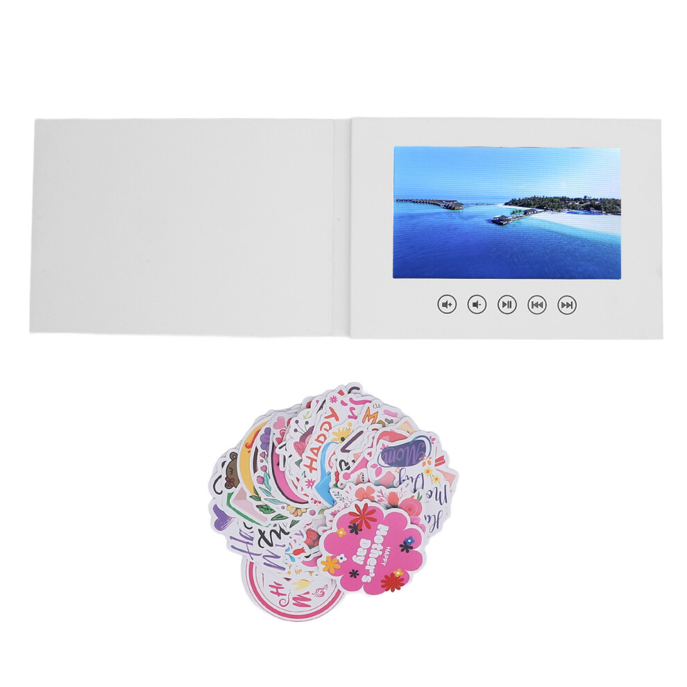 Video Greeting Card 720P HD Video Playback 128M Memory Video Brochure Electronic Video Book with LCD Screen for Anniversary Birthday 5inch