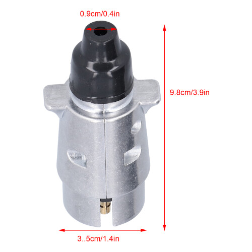 Prise de remorque à 7 broches 12 V DC argentée et étanche 2