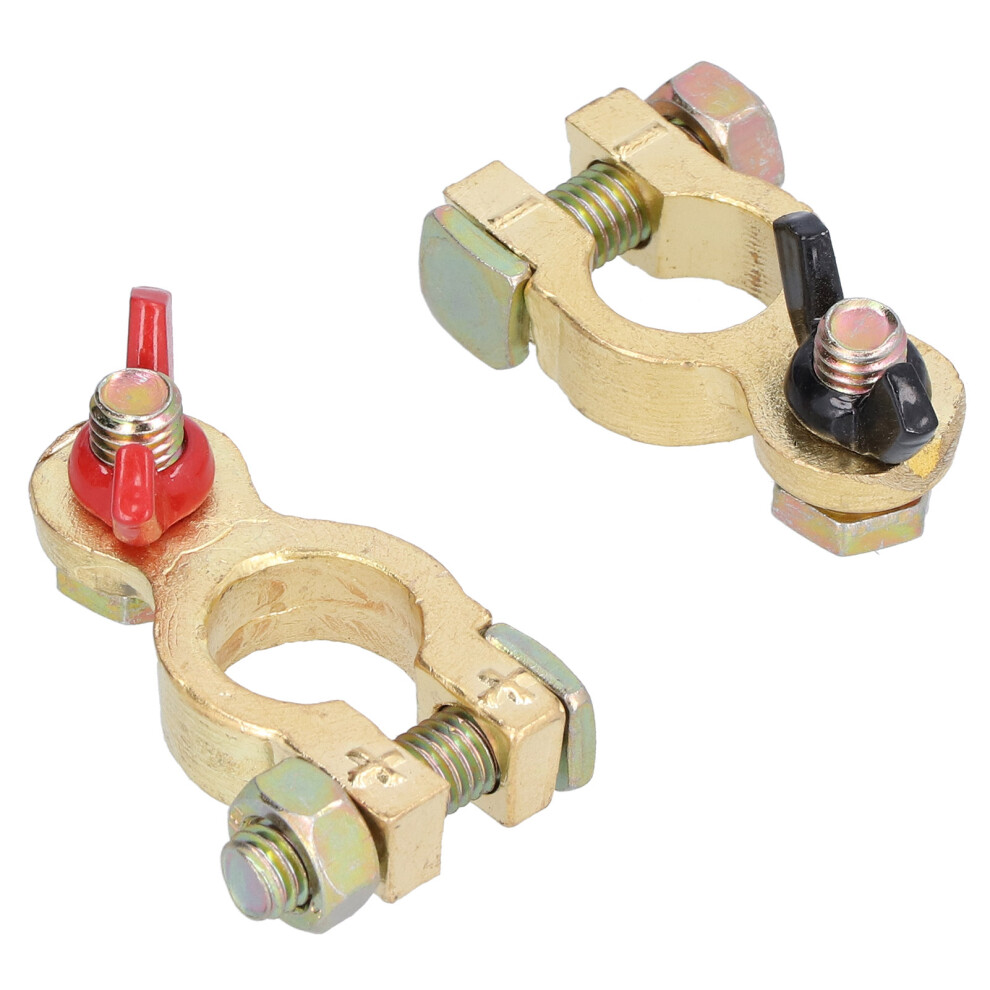 2Pcs Universal Battery Terminal Clamps Pure Copper Positive Negative Top Post Connectors For Car 4611322754586
