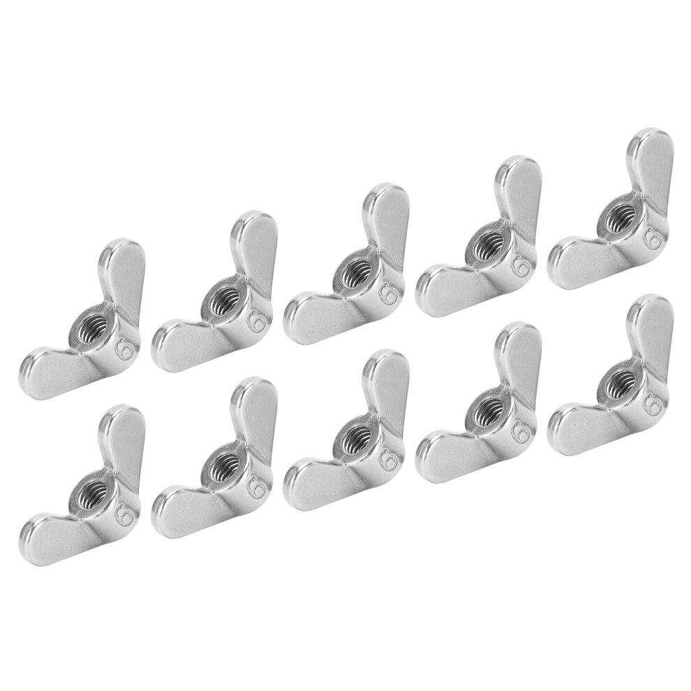 10Pcs Wing Nuts 304 Stainless Steel M6 Butterfly Fastener Parts Assorted Kits For Machinery 6921322755635