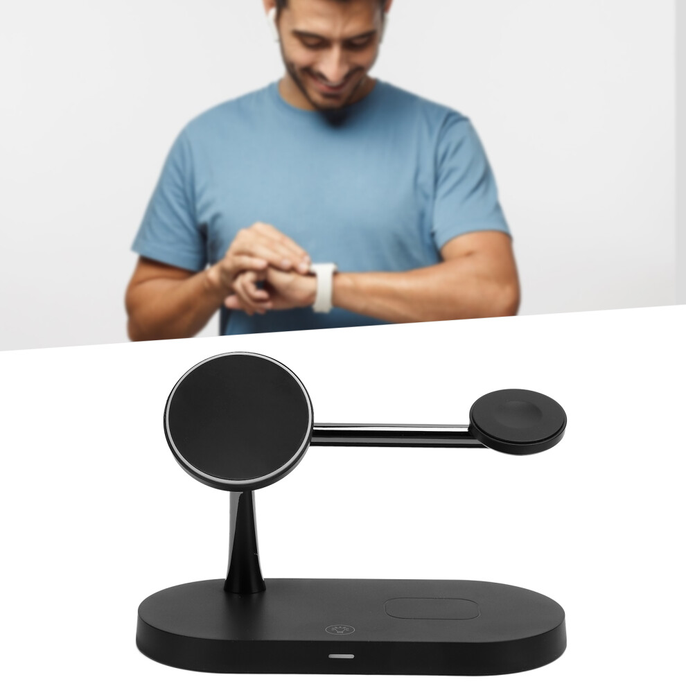 Wireless Charging Station Magnetic Charger Stand For Iphone 12/Ios Earbuds/Watchblack 6951322758145