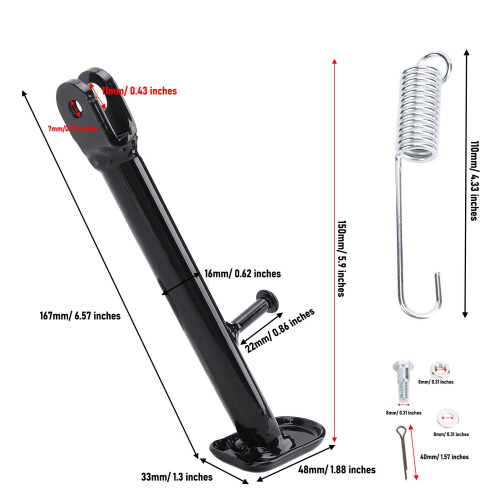 Cavalletto laterale da 150 mm per PW80 PY80 G80T Peewee80 Spring 1