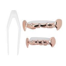 XHYT1008 Oro rosa rame Hip Hop Denti Finti 1 Set