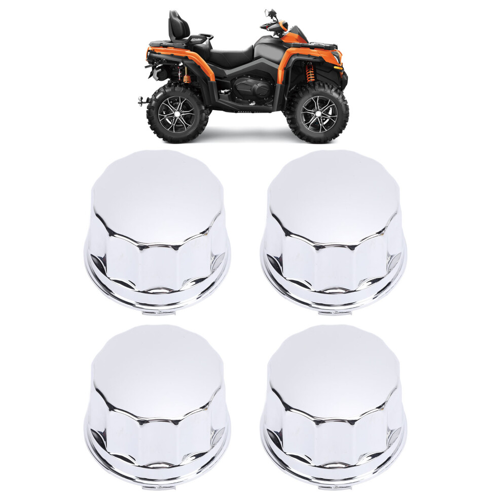 4Pcs ATV Tire Wheel Hub Cap Electroplating Finish Center Wheel Hub Cap Cover for 8Inch 10inch 12inch 14inch Alloy Wheels ATV Quad