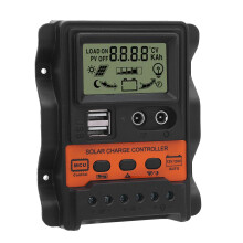 Solarladeregler 30A PWM 12V/24V, Doppel-USB-Port, Orange