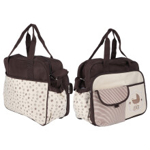 Große Kapazität Polyester-Windeltasche für Kinderwagen, 31x14x37cm, Kaffee
