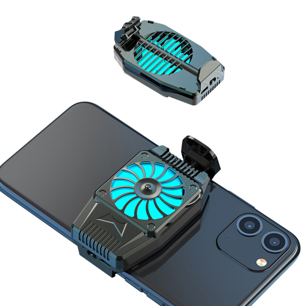 Mobile Phone Cooling Fan Rechargeable Cell Phone Cooler Stretchable Design for 4 to 6.7 Inches Phones Cellphone Cooling Bracket with 9-Leaf