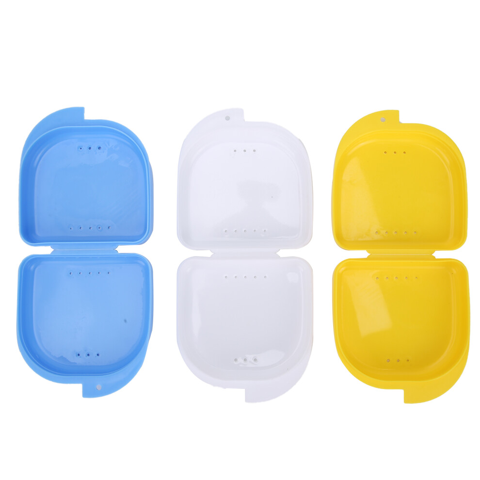 3pcs Denture Case Dental HalfMouth Denture Box Storage Container Orthodontic Retainer Case