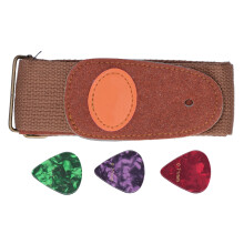 Sangle de guitare couleur café coton métal celluloïde