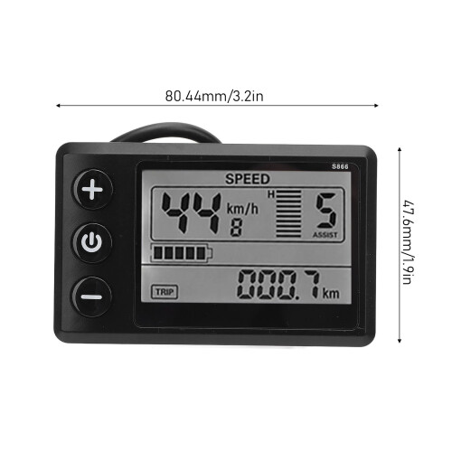 S866 Schermo LCD 24-60V, 6-pin, ABS, 80,44x47,6mm 1