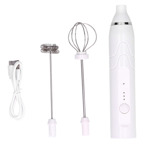 3Gear schiumatore per latte USB 5V 1300mAh bianco 7.7oz 1