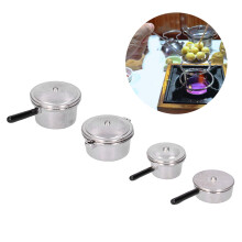 Pot en métal à l'échelle 1:12 - Ustensiles de cuisine argentés pour maison de poupée