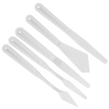 Set di 5 spatole per pittura in plastica - bianco