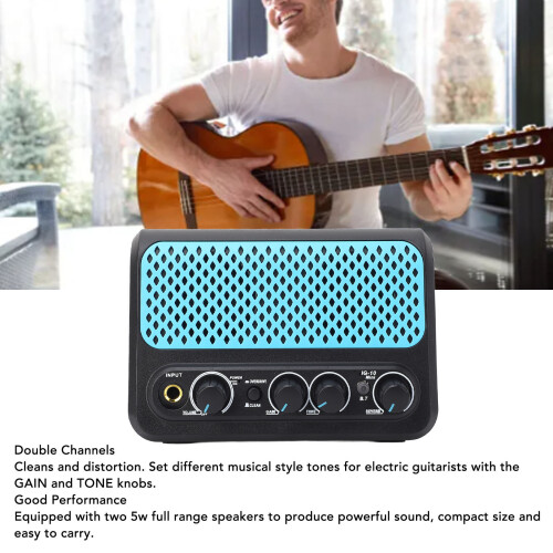 Mini Guitar Amplifier Bluetooth 5.0 Double Channel Small Electric Guitar Amplifier 2