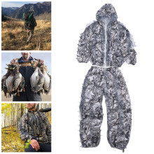 Schnee Wild 3D-Blätter-Tarn-Ghillie-Anzug Weiß Kostenloses Zubehör für die Jagd