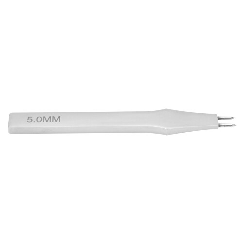 Poinçon à 2 pointes pour cuir, 5 mm, Couleur : acier 1