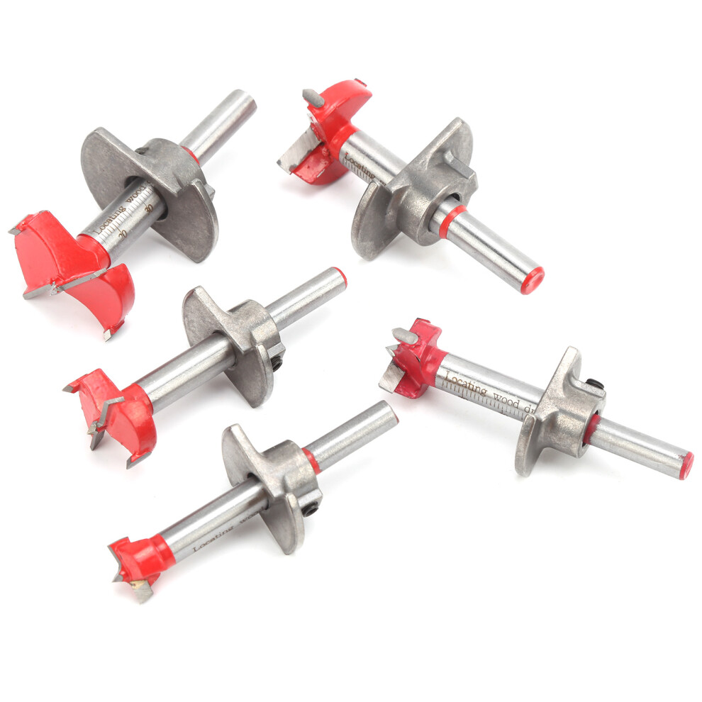 5Pcs Hinge Hole Cutter Alloy Steel Woodworking Opener Door Wood Reaming Drill Bit With Limit 8261322773917
