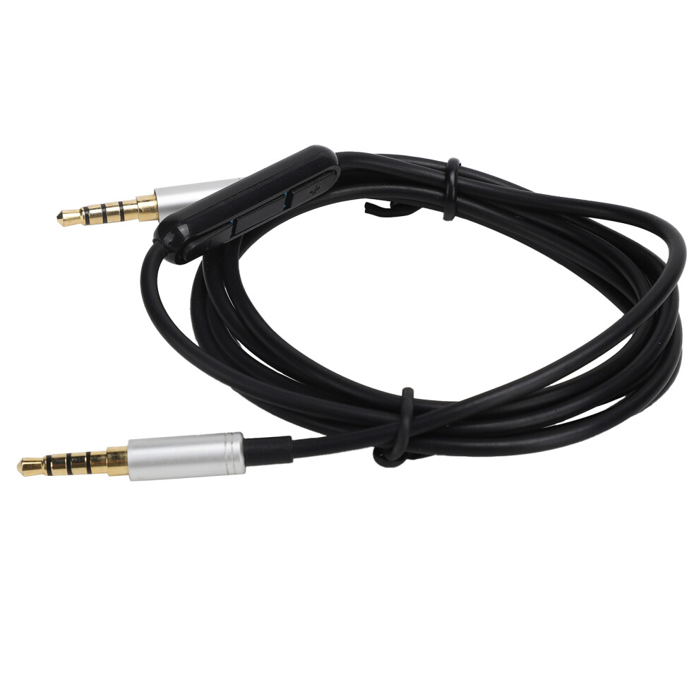 3.5mm Male to 3.5mm Male Audio Cable Universal Headset Cord Replacement 1.5m Black