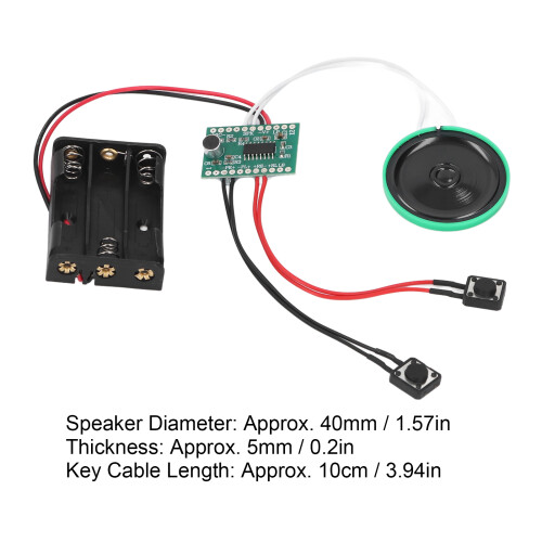 4 Minutes Voice Greeting Card Module 10cm Cable Key Control Looping Playback Recordable Sound Module 2