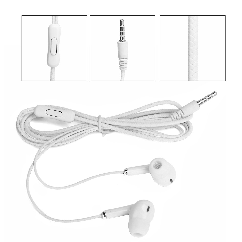 Wired Sport Earphone 3.5Mm Universal Hifi Music Bass Earbud Headphone With Microphonewhite 5081322775512
