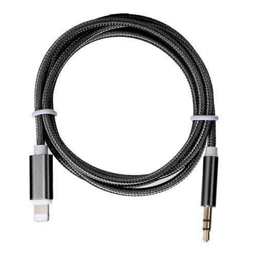 IOS Câble AUX 3,5 mm en nylon tressé noir de 1 m 2