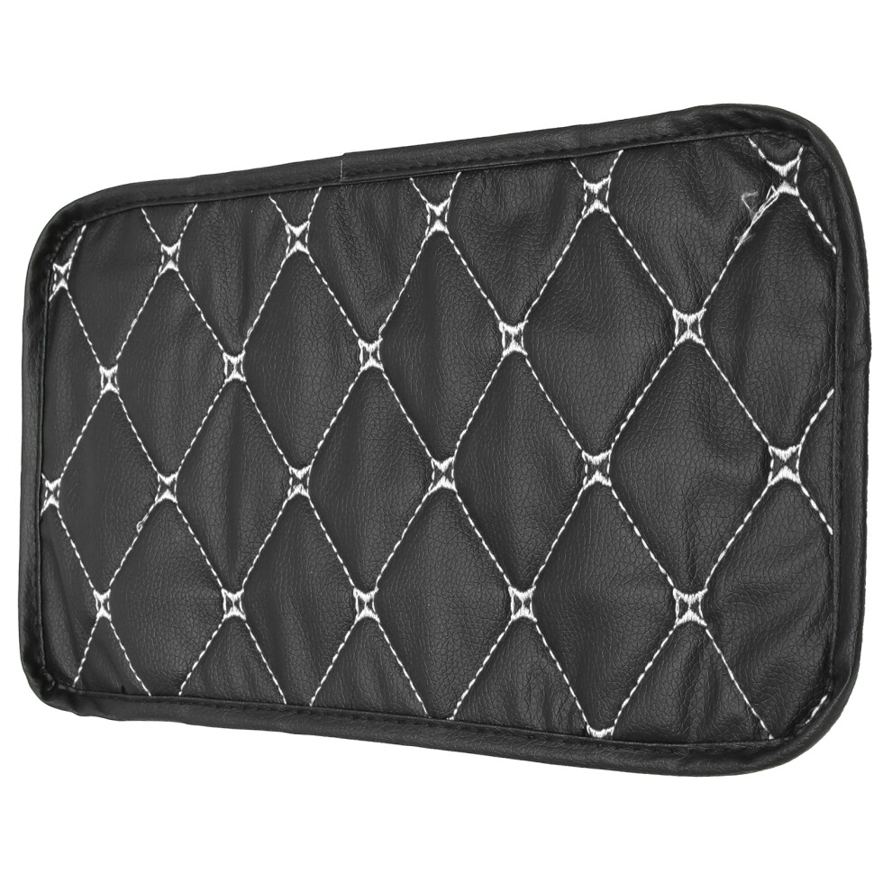 Armrest Box Mat Waterproof Dustproof Pu Leather Mat Storage Box Cover Pad For Car Usewhite Line On Black 4641322776080