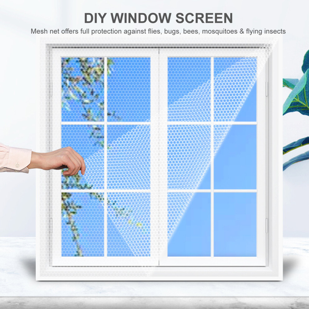 Diy Window Screen With Self-Adhesive Tapes Mosquito Net For Windows Insect Netting Mosquito Protector Mesh Curtain 59 X 78 Inch 8271322776979