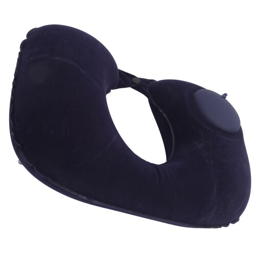 Oreiller cervical gonflable en forme de U bleu marine pour voiture 2