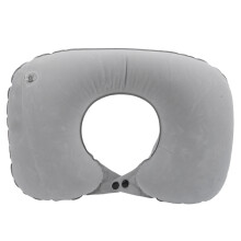 Cuscino gonfiabile a forma di U per la testa, grigio, PVC+floccatura