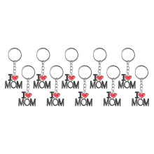 10 pezzi di portachiavi in lega a forma di cuore 3.3x2.9cm/1.3x1.1in MAMMA