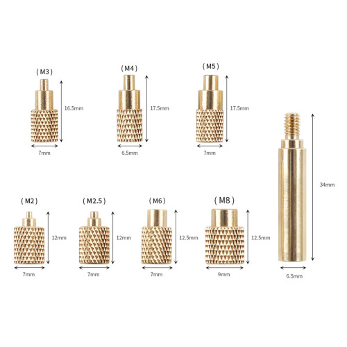Kit di punte per inserti filettati in ottone M2-M8 TS100/TS101/PTS200 1