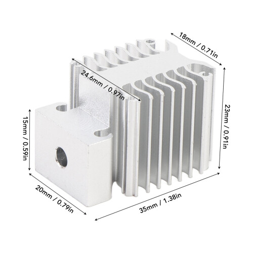 Blocco dissipatore in alluminio per Ender-3 V3 SE Hotend 1