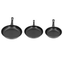 Set di 3 padelle nere 20x35/25x40/30x45 cm