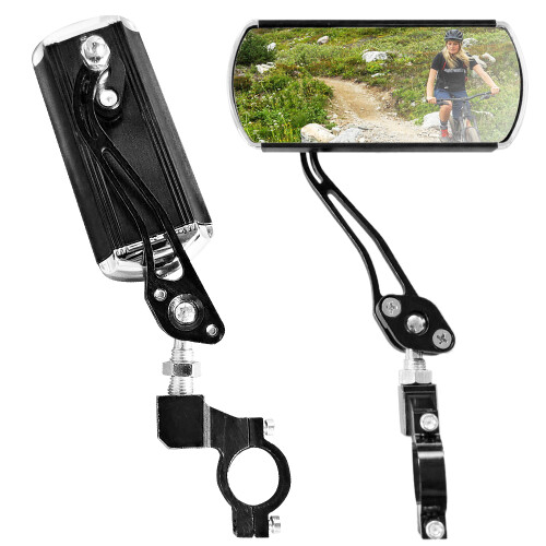 Set da 2 specchi per biciclette in lega di alluminio 125x45mm argento 2