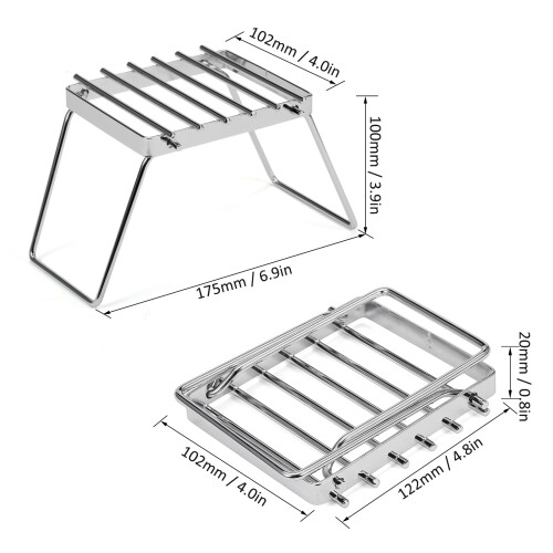 Support de gril pliant pour feu de camp 175x102x100mm 180g