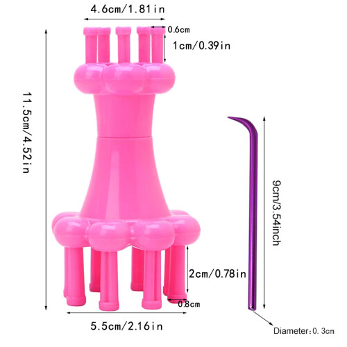 Knit Spool Loom Set 2‑End Yarn Wool Knitting Device Winding Rope Winder Hook Tool 2
