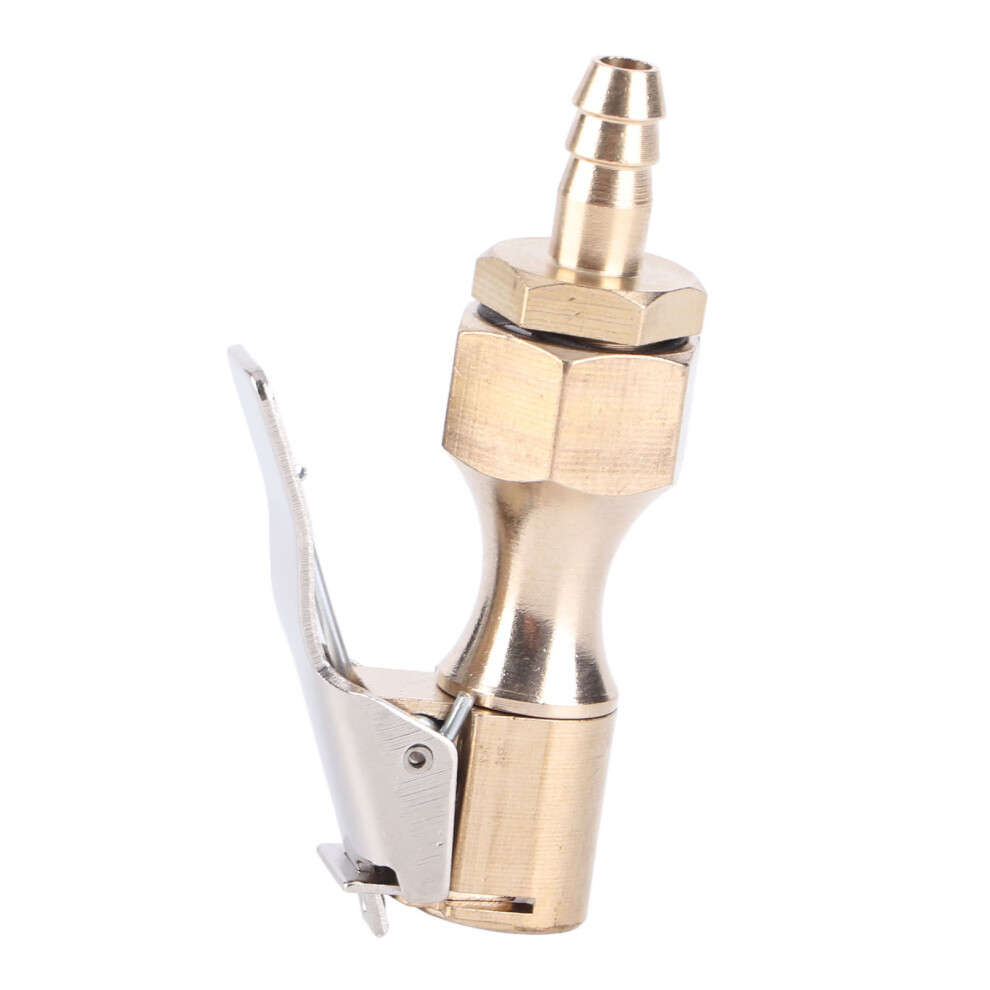 Brass Tire Inflator Locking On Chuck Air Compressor Pump Adapter With 6.5Mm Barb Connector 6941322785418