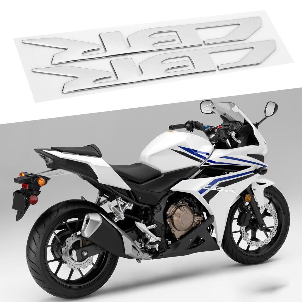 2Pcs Motorcycle Sticker Soft Plastic Decoration For Honda Cbr 250R 250Rr 500R 650R 650F 954Silver 9341322787080