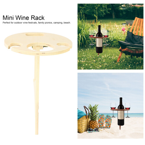 Table à vin pliante en bois, mini, 20,3 oz, tel qu'affiché 2