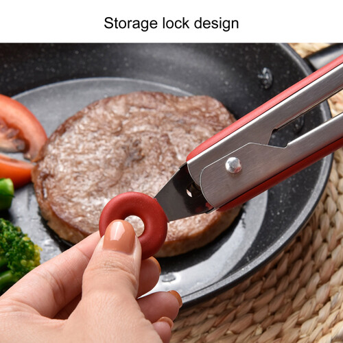 Pinces à steak pliables rouges de 12 po, 126-147 g 2