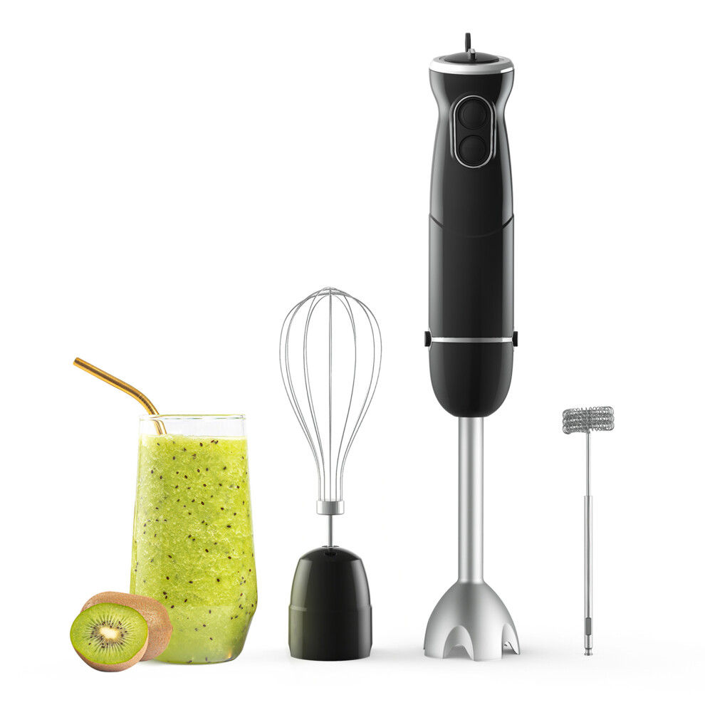 homgeek 500W Immersion Hand Blender 3 in 1, 6-Speed Electric Stick Handheld Blender with Turbo Function, Include Stainless Steel Whisk, Mil