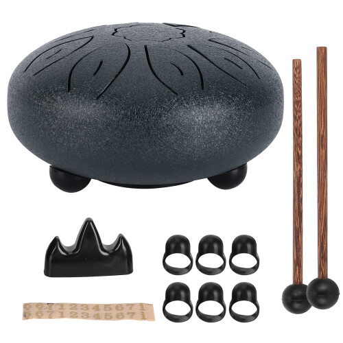 Tambour à langue en acier 11-notes 6 pouces Sanskrit handpan 1