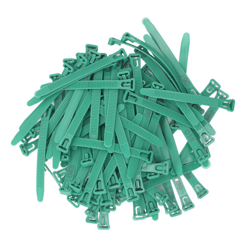 Bagues de patte numérotées de 1 à 100, taille unique, PP, 140 g, vert