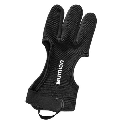 Leder-Three-Finger-Bogenschießhandschuhe, Größe S/M/L/XL, Schwarz 2