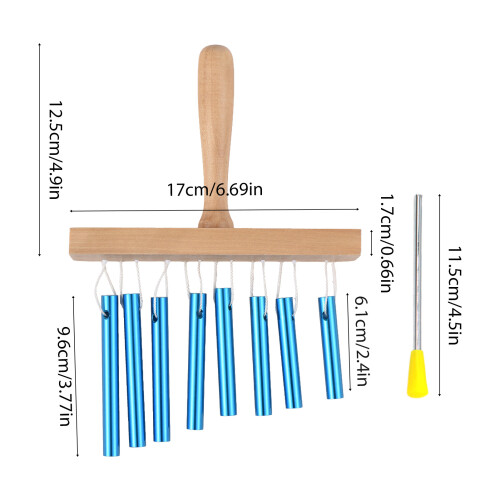 Campanelli a barra, 8 toni, 16,6  12,5  4,2 cm, blu 1