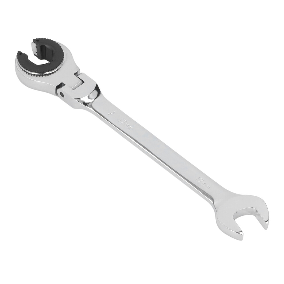 17Mm 8.5In Ratcheting Open End Wrench Cr V Steel Angle Adjustable Flexible 72T Quick Release Dual Use Wrench For For Fuel Brake Ac Pipe Nut 9381322798266