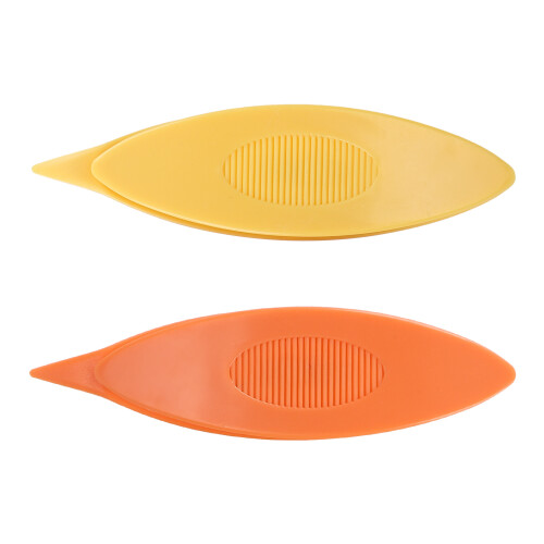 2 navette per merletto - plastica, arancione/giallo