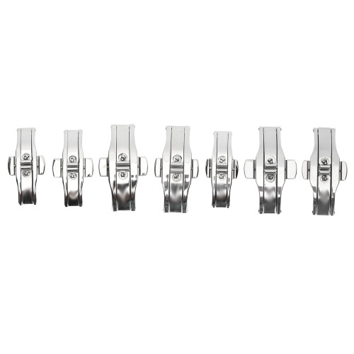 7 pièces fermeture papillon en alliage 5x15mm argent 1